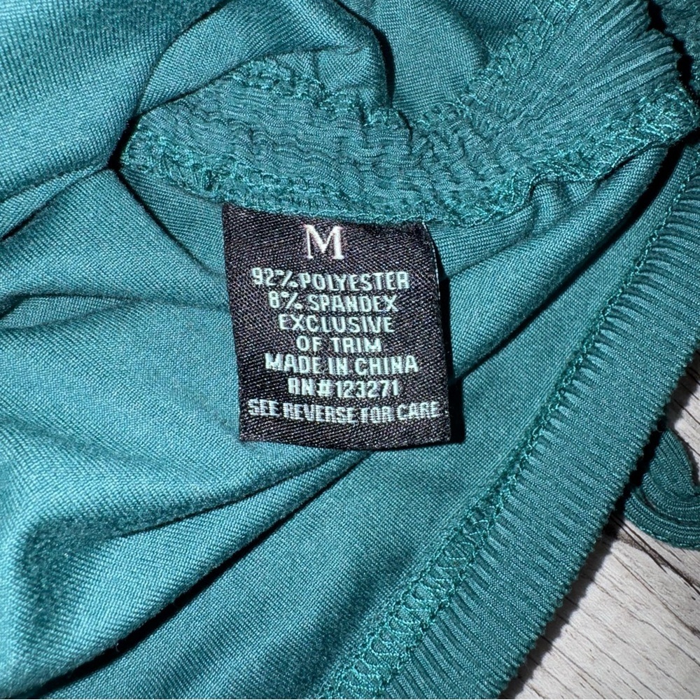 Justify Teal Long-Sleeve Ruched Mini Dress size M - Picture 7 of 11